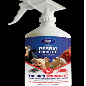 Perbio Choc is specially formulated to instantly kill all flying and crawling insects including Red Mite as well as providing three months of control after a single treatment.

The strongest oil based ready to use insecticide available to UK pest controllers
Perbio choc RTU contains 0.64% Permethrin and 0.63% Tetramethrin for a quick knock down and long term residual
Since its launch over 9 years ago, it has become one of the most popular ready to use insecticides available. Pest controllers are guaranteed speedy control that will please you and your customer
The residual can last for up to 3 months ensuring the treated area remains pest free for a long length of time.

For use against flying and crawling insects incl ants, cockroaches, fleas, flies, wasps, mosquitoes, stored product moths, red mites, fruit flies, bedbugs by application to surfaces, hard and soft furnishings, cracks and crevices.

In commercial, industrial premises including kitchens, hospitals, military, food handling / processing / storage / preparation areas. In and around farm buildings, dairies, animal housing plus amenity areas, sewage works, refuse disposal and waste storage areas including refuse tips and landfill sites.

UK's strongest ready to use insecticide
Kills insects within seconds
Kills Red Mite and other flying and crawling insects
Effective for three months
Effective against:

Common House Fly
Lesser House Fly
Red Mite