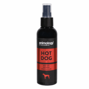 Hot Dog, by Animology, is a fragrance mist for dogs with long lasting notes of Pomegranate and Pink Peppercorn