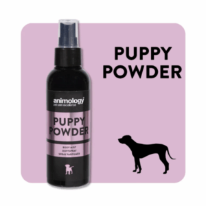 Puppy Powder, by Animology, is a fragrance mist for dogs with a long-lasting baby powder scent.

No Alcohol
No Sulphates
No Parabens
No Silicones