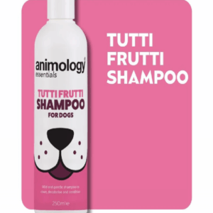 Tutti Frutti Shampoo by Animology Essentials, is a deodorising & conditioning shampoo that can be used on all coat and skin types to help keep your dog's coat clean & smelling fresh.

Suitable for use on all coat types
Built in conditioner
Tutti Frutti scented
Mild shampoo which is suitable for all breeds from 6 weeks old
Ideal for cleaning, deodorising and conditioning, Tutti Frutti helps to keep your dog’s coat fresh and conditioned.

Tutti Frutti is part of the Animology Essentials budget friendly range. Use alongside Tutti Frutti fragrance spray to achieve a fresher smelling coat.