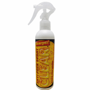 Scarper Clear Anti-Pecking Spray, 250ml non-aerosol spray.

A natural spray for use directly onto poultry to prevent feather pecking and cannibalism in a poultry flock.

Eliminates the characteristic scent of other birds. This bitter-tasting, clear solution does not cause staining and therefore is especially useful for white birds.