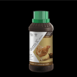 A monthly supplement to restore and maintain gut vitality.

Made from 100% natural active ingredients, the Verm-X® Original range can be fed all year round. For daily control and protection of intestinal hygiene. You can continue to eat the eggs whilst using it because there are no chemicals in this product.

Feeding Guide

Chickens and Ducks: Add 1.5ml per bird. Turkeys and Geese: Add 3ml per bird. Add to their daily drinking water, or soak in bread.

Repeat this for three consecutive days each month. Chicks should be fed half the adult amount between two and four months of age, and the full amount thereafter.  Prior to introducing any new product have a Faecal Egg count (FEC) so you have a record of your starting point. Follow up FEC should be performed 21 days after the last day Verm-X is fed. We recommend that all poultry have regular faecal checks (at least twice a year) to avoid unnecessary control programmes.
