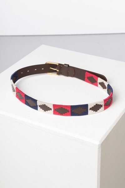 Rydale Polo Belt Askwith Navy/ White/ Bonbon - Image 3