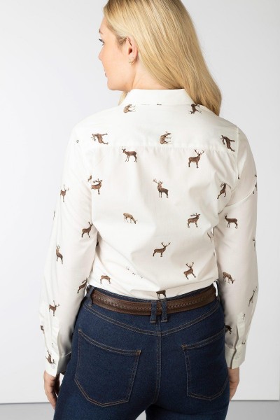 Rydale Ladies Printed Shirt Wistow II Deer - Image 3