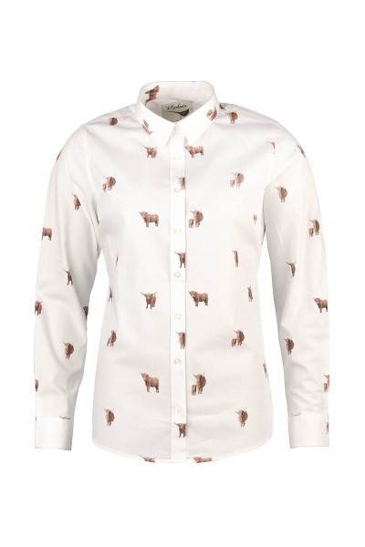 Rydale Ladies Printed Shirt Wistow II Highland Cow - Image 6