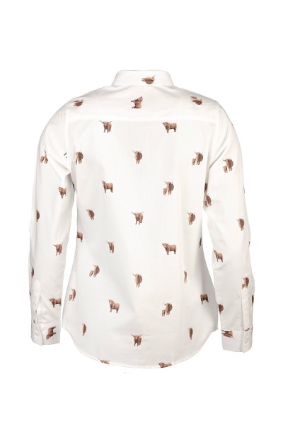 Rydale Ladies Printed Shirt Wistow II Highland Cow - Image 7