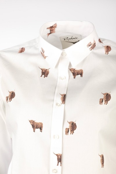 Rydale Ladies Printed Shirt Wistow II Highland Cow - Image 8