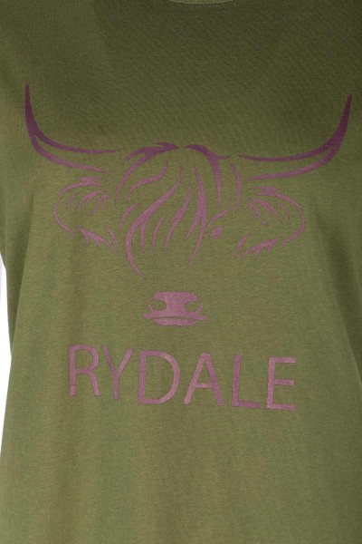 Rydale Ladies Highland Cow T-Shirt- Kirby- Olive - Image 4