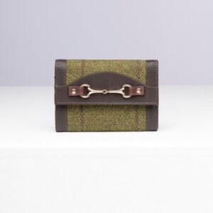 Rydale Ladies Trifold Purse Helmsley Dark Green Tweed