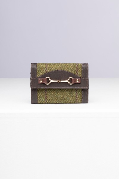 Rydale Ladies Trifold Purse Helmsley Dark Green Tweed