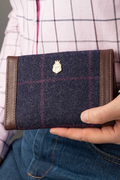 Rydale Ladies Trifold Purse Helmsley Navy Tweed - Image 4