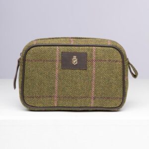 Rydale Large Tweed Makeup Bag Helmsley Dark Green