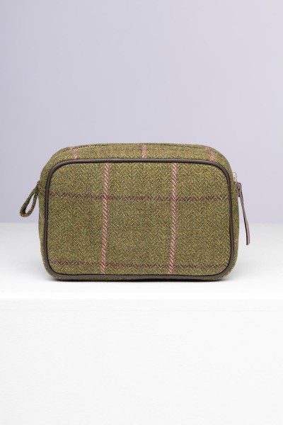 Rydale Large Tweed Makeup Bag Helmsley Dark Green - Image 6