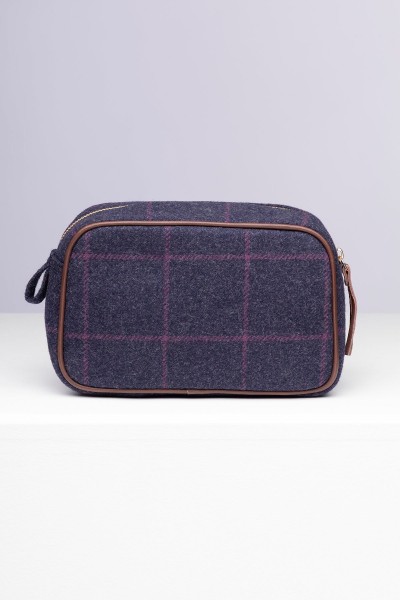 Rydale Large Tweed Makeup Bag Helmsley Navy - Image 6