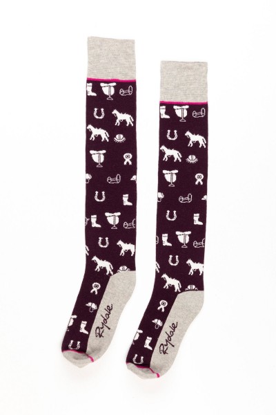Rydale Ladies Horse Print Knee Length Riding Socks