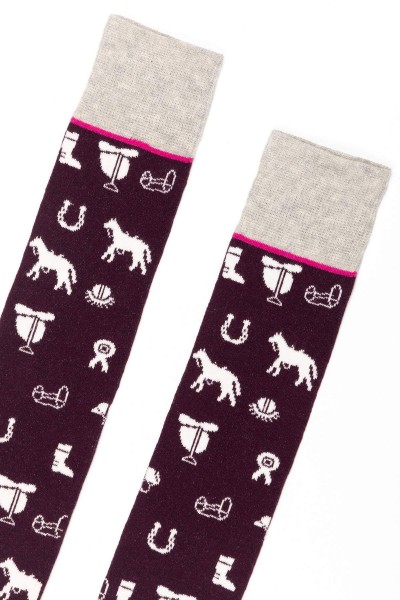 Rydale Ladies Horse Print Knee Length Riding Socks - Image 3