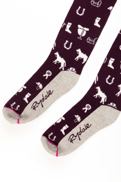 Rydale Ladies Horse Print Knee Length Riding Socks - Image 4