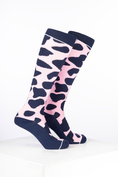Rydale Womens Bamboo Rich Cow Print Riding Socks